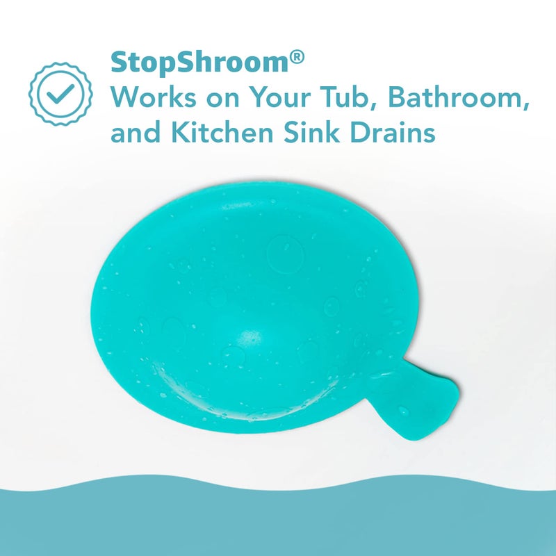 StopShroom STBLU232 Universal Stopper Plug Cover for Bathtub, Bathroom and Kitchen Drains, Aqua - Image 4
